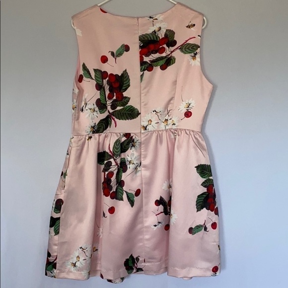 aofuli Fit and Flare Dress Cherries, Bees and Flowers Size XXL Whimsical Poc… - Picture 6 of 10